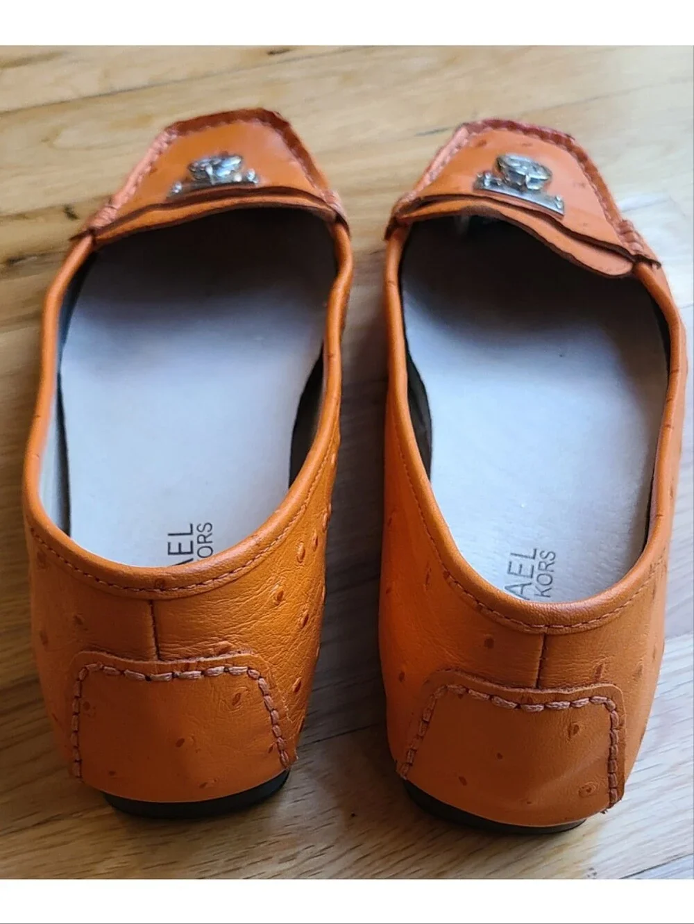 Michael Kors Hamilton Leather Driving Loafers | Tangerine Orange | Size 7.5